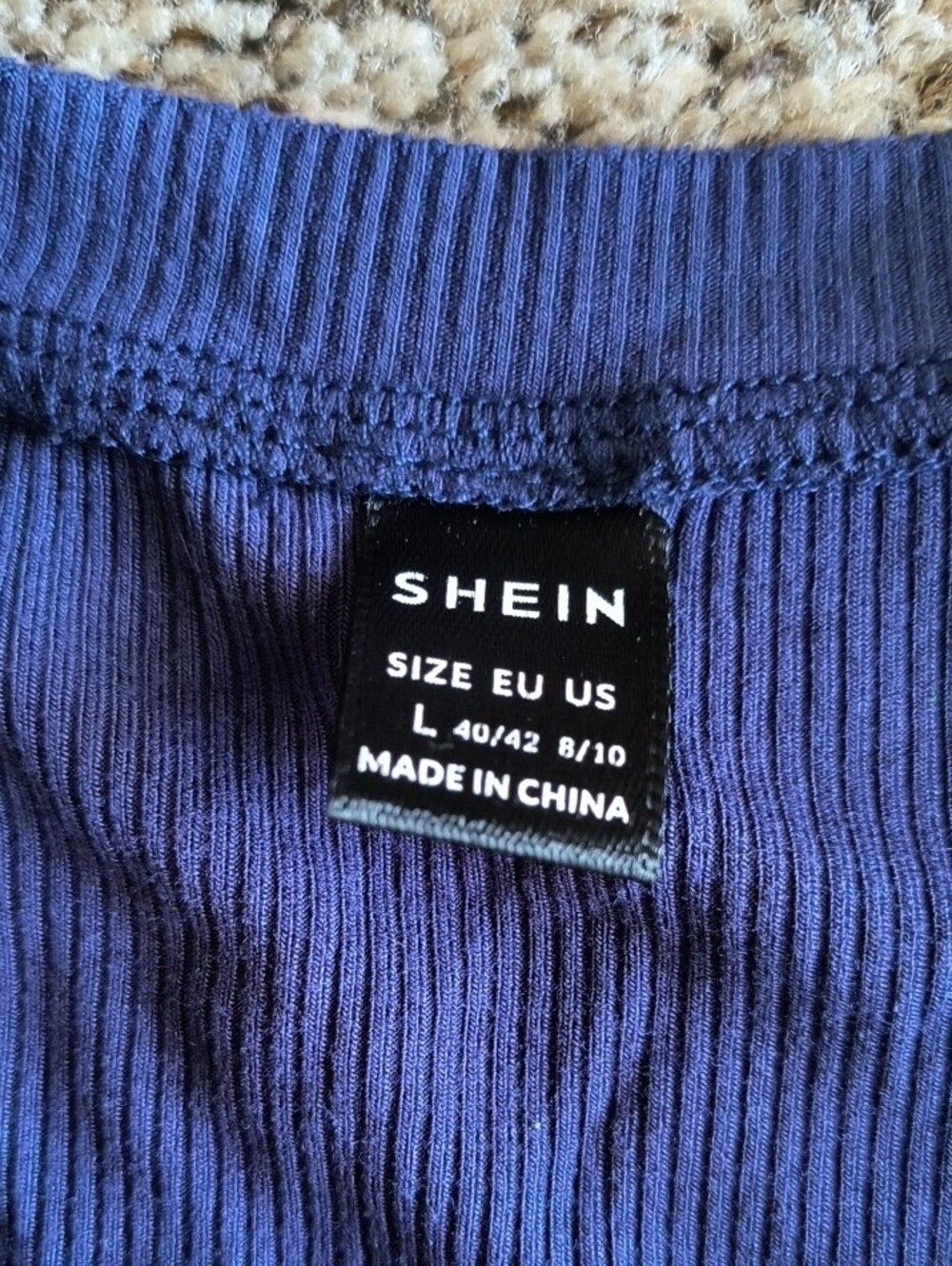 SHEIN Navy Twist-Front Ribbed Tank - Picture 2 of 5